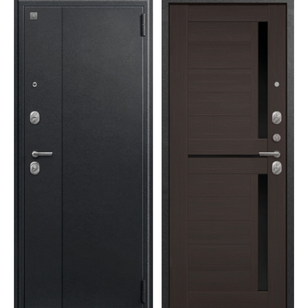 Дверь К-11 Чёрный муар/ Капучино 3Д тёмная лиственница 860*2050 L Центурион