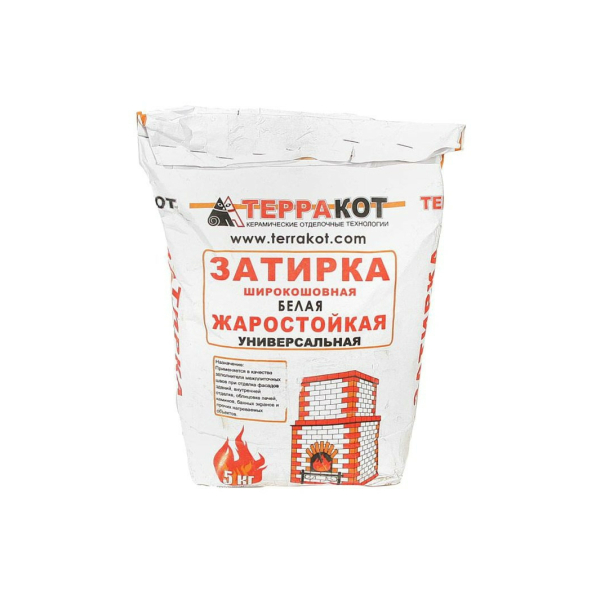 Затирка Терракот жаростойкая широкошовная белая 5кг