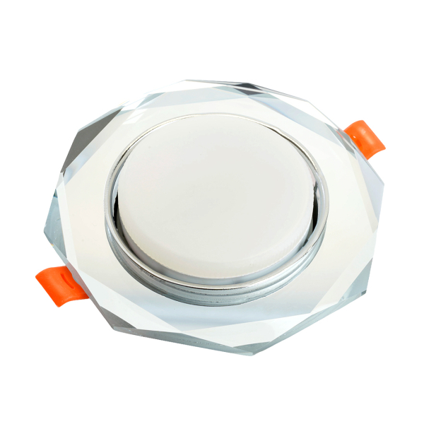 Светильник GX53 круг прозрачный хром стекло с подсветкой DL4020-2 20148 Feron