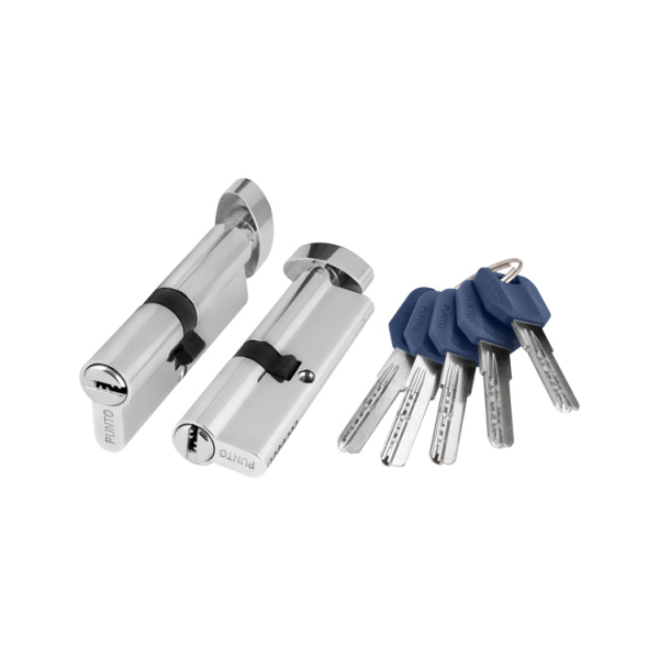Цилиндровый механизм Z4002Knob90 40+10+40 с вертушкой CP хром Punto