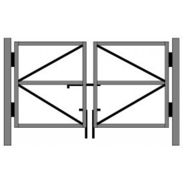 Ворота ОЦ из профильной трубы 40*40, 1,95*3,4м без петель (ЦИНК)