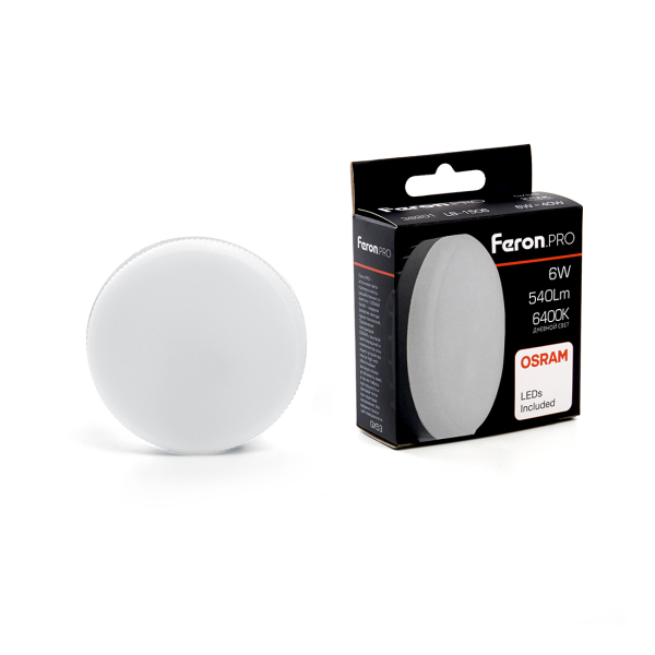 Лампа св/д таблетка GX53 6Вт 6400K OSRAM LED Feron.PRO