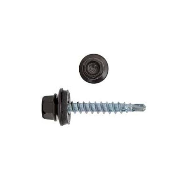 Саморез кровельный 4,8*50мм RAL8019 темно-коричневый