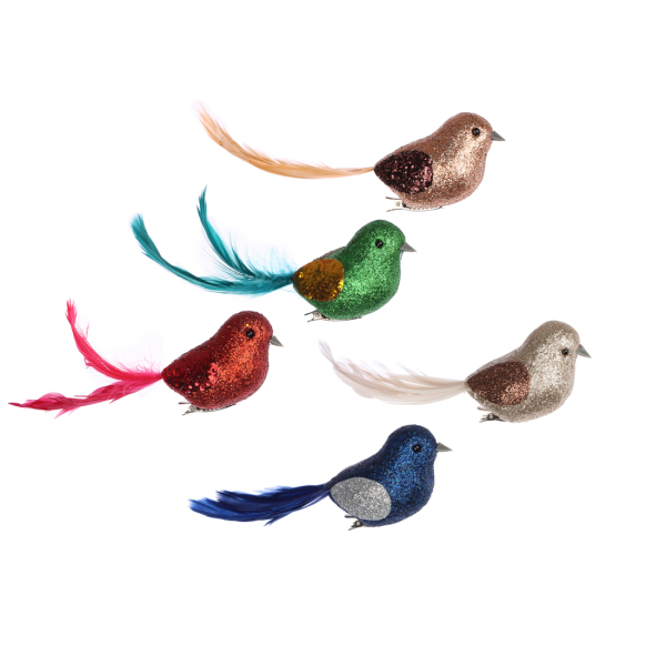 СНОУ БУМ Украшение декоративное в виде птицы, 14x4x5 см, 5 цветов