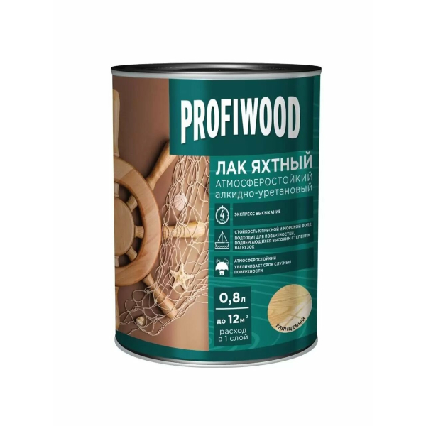 Лак яхтный 0,7л алкидно-уретановый глянцевый Profiwood