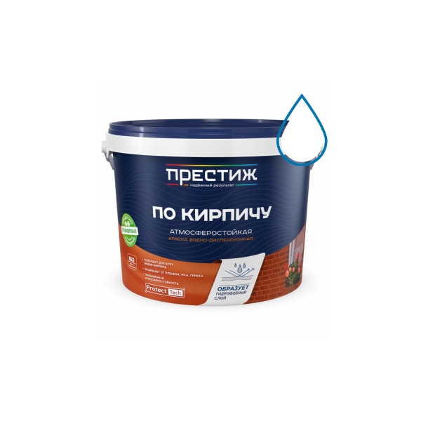 Краска для камня и кирпича атмосферостойкая 2,4кг белый матовый Престиж