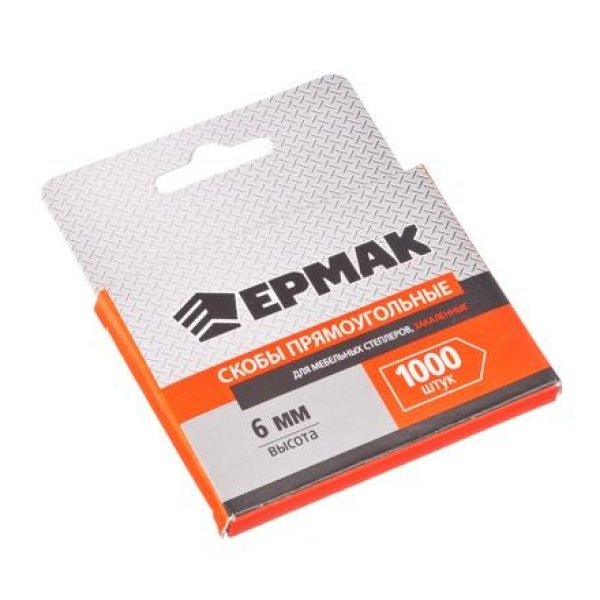 ЕРМАК Скоба закаленная 6мм (11,3х0,7мм) для мебельного степлера 1000шт.