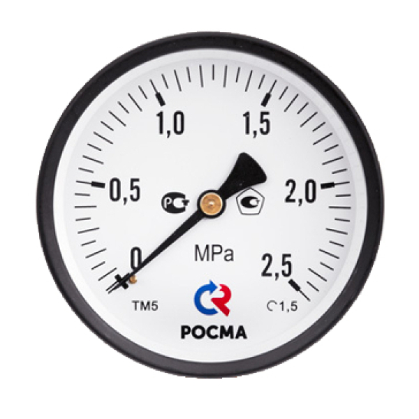 Манометр радиальный 2,5 МПа (25 бар) диаметр 100мм 1/2" нр МТ-100М5