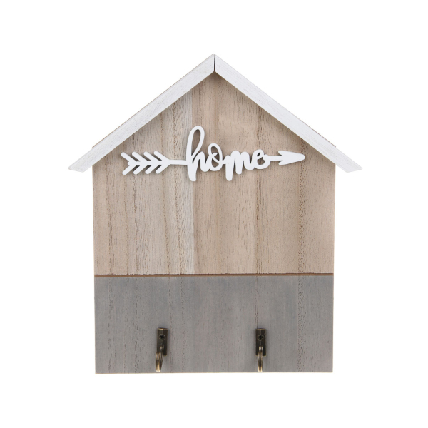 Ключница открытого типа на 2 крючка, 21,5x19,5x3 см, МДФ, 2 дизайна