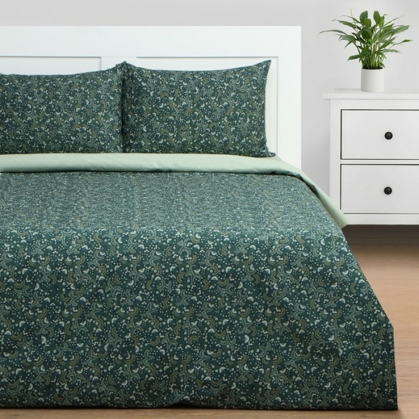 Комплект постельного белья 1,5сп поплин Small leaves Этель