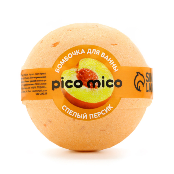 Бомбочка для ванн Спелый персик 120гр Pico Mico