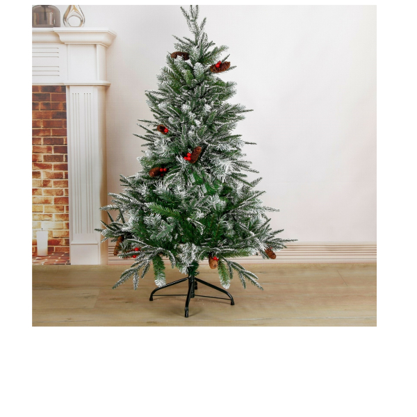 Елка виктория с калиной и шишками 120 см d нижнего яруса 80 см 322 ветки