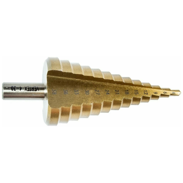 Сверло по металлу ступенчатое кобальт 4-39мм  VertexTools