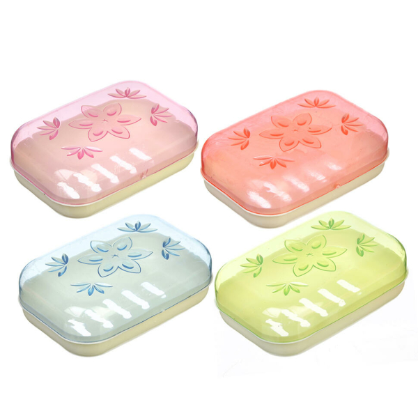 Мыльница дорожная с крышкой "Шестилистник" пластик  VETTA