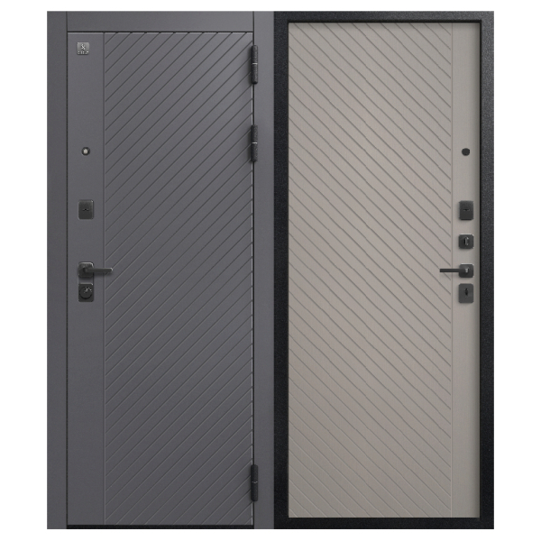 Дверь В-16 Черный муар/Кашемир графит - Кашемир грей   860*2050 П Центурион 2026