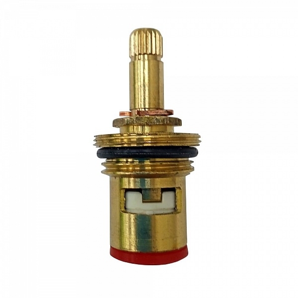 Кран-букса для смесителя 1/2" 8мм 20 шлицов 90° шток 20мм 2 резьбы