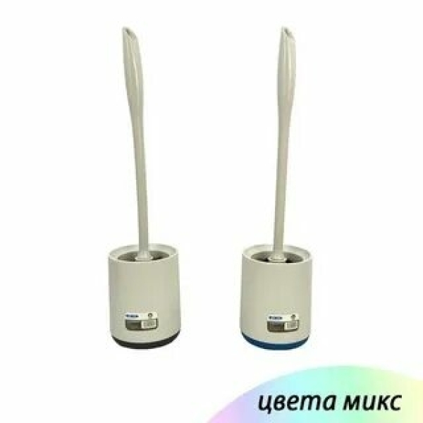 Ерш для туалета с подставкой пластик 48*11.5см серый BAIZHENG