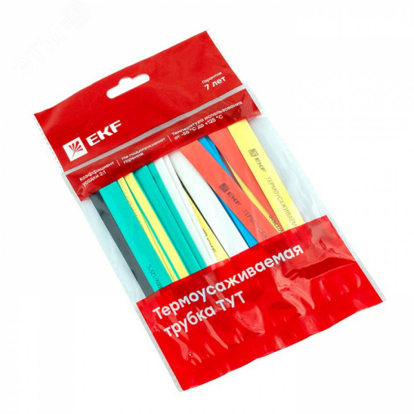 Трубка термоусаживаемая 8/4 ТУТ EKF (набор 7 цветов по 3шт)