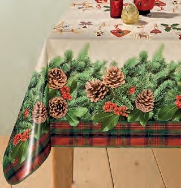 Клеенка ПВХ на нетканной основе 019А 1,40*20м Новый год Dekorama