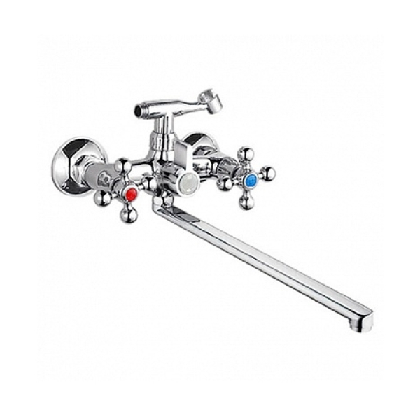 Смеситель для ванны маховик длинный излив L2361 Ligeya