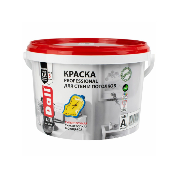 Краска ВД для стен и потолков  2,5л база А Dali Professional