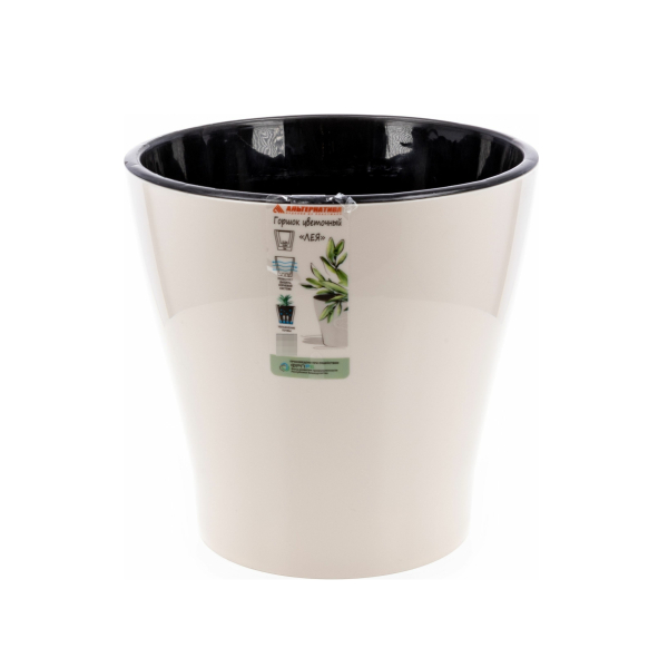 Кашпо 3.6л двойное с автополивом бежевый Лея Альтернатива