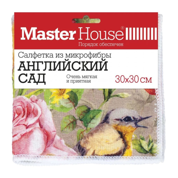 Салфетка микрофибра 1шт 30*30см Английский сад Master House