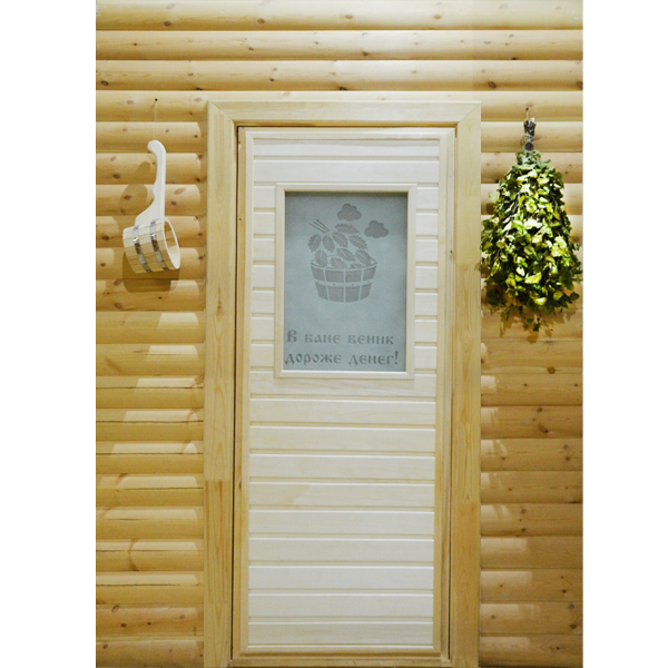 Дверной блок ЛИПА 700 х 1900 мм ПО САТИН с рисунком ВЕНИК