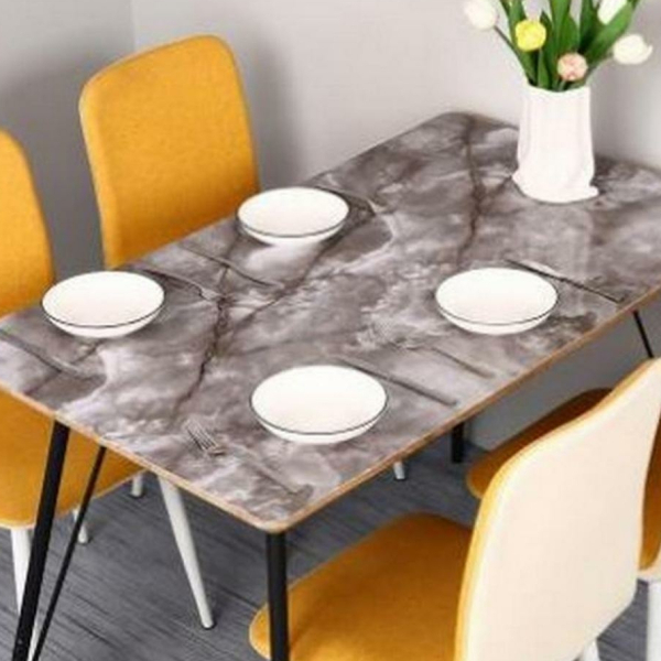 Клеенка силиконовая 0,8*20 м 0,6 мм мрамор серый QO5104C-100CM Baizheng