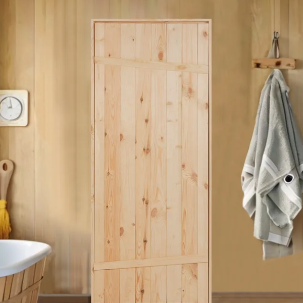 Дверь для бани и сауны сосна на клиньях массив 170×70 см 7883371