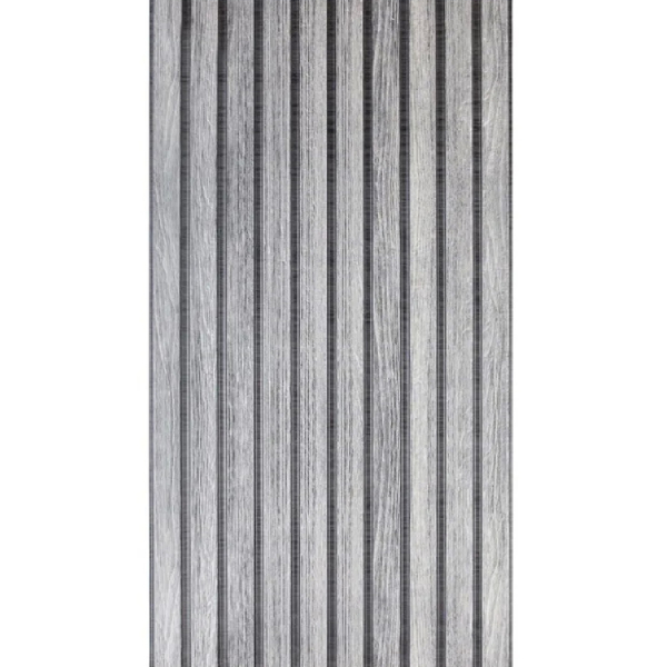 Панель ПВХ листовая 3D самоклеющаяся рейка  Серый Бук  280х600 1/10