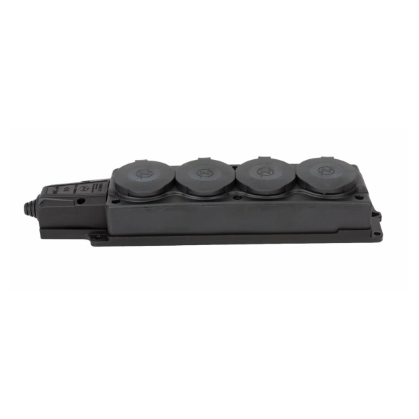 Колодка 4гн. 16А 220-240В  2P+PE  (каучук, земля, заглушки) IP44 1-2.SALE