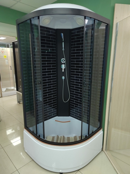 Душевая кабина 90*90*215см поддон 42см черный кирпич 5001 ODA