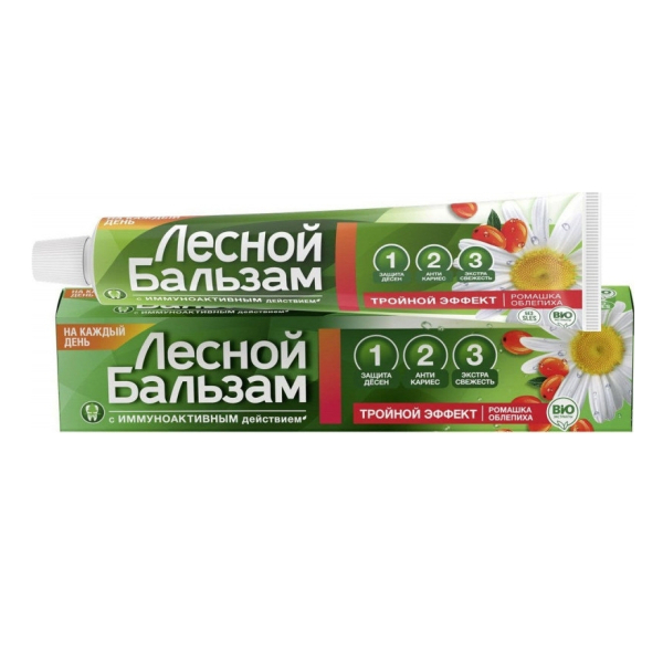 Зубная паста Лесной Бальзам Ромашка и масло облепихи 75мл