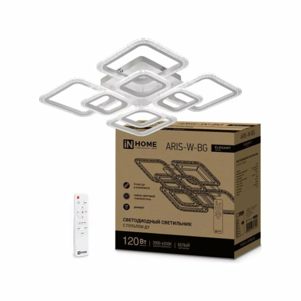 Светильник св/д белый  120Вт 3000-6500К ДУ 8400Лм  ELEGANT ARIS-W-BG
