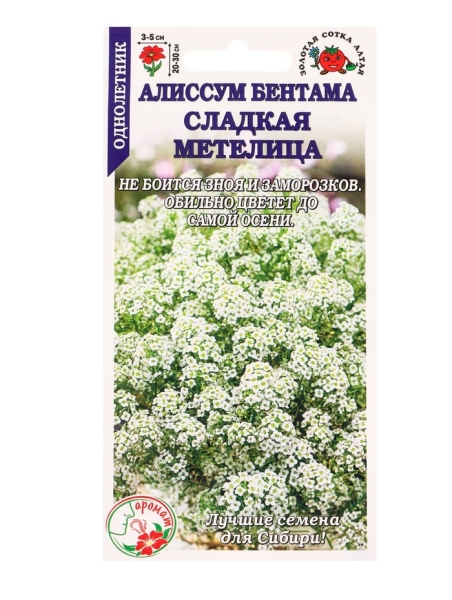 Алиссум Сладкая метелица 0,1гр Золотая Сотка Алтая