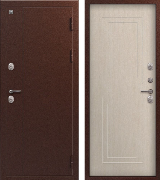 Дверь Т-100 Антик медь/ Дуб седой 860*2050 L Центурион (2025)