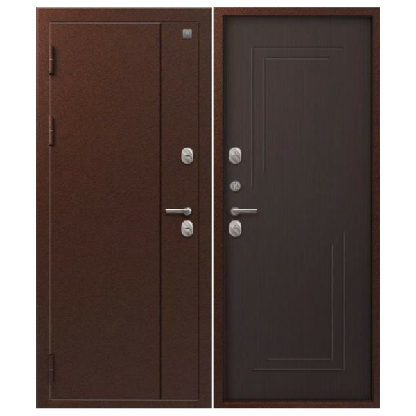 Дверь Т-100 Антик медь/ Лиственница тёмная  860*2050 R Центурион (2025)