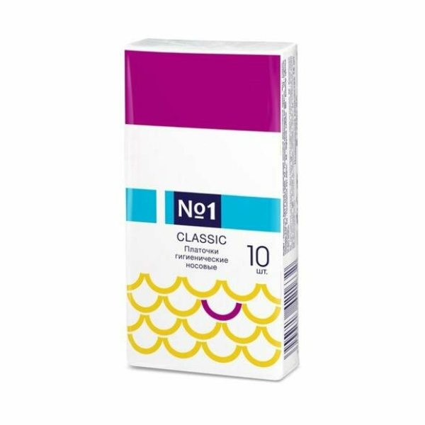 Носовые платочки Bella №1 Classic двухслойные, 10 шт.