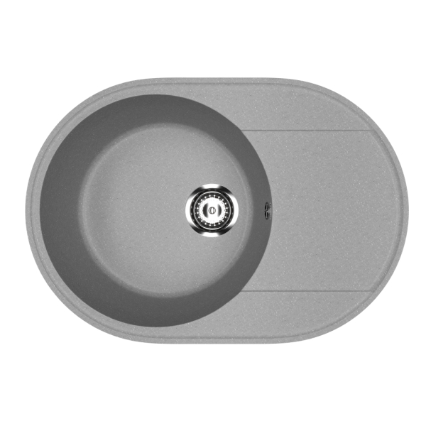 Мойка из иск.камня овал 610*470мм гл.17,5см светло-серый SOFT-TOUCH GR610-003 GOTA ROCIO