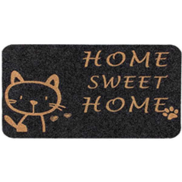 Коврик влаговпитывающий Велюр "Котенок" 60х90см чёрный