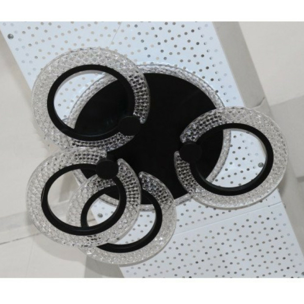 Люстра светодиодная 4*56Вт 50*13см 2100LM 15м2 3 цвета  прилож пульт черный Baizheng