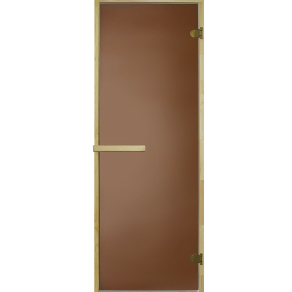 Дверь для бани и сауны «Бронза», 180×80 стекло бронза матовое 3 петли