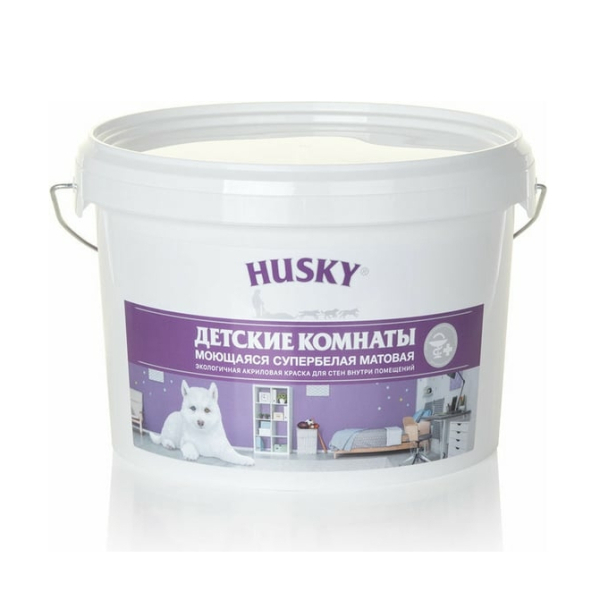 Краска ВД для детских комнат 5л база С Husky