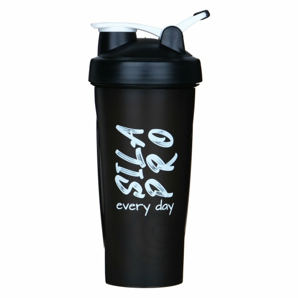 SILAPRO Шейкер спортивный, 600 мл, 22х10см, РР, нерж.сталь, черный