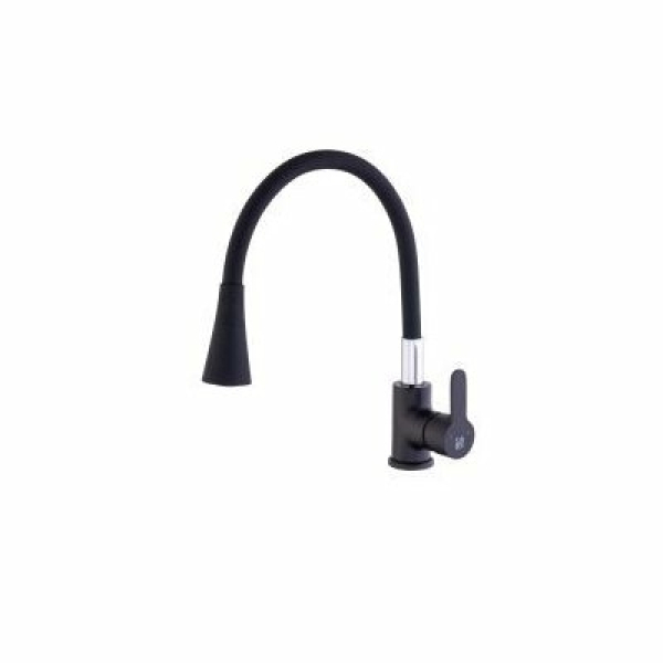 Смеситель для кухни однорычажный силиконовый излив 2 режима черный латунь 564704-07 SANDAY