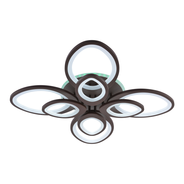 Люстра светодиодная 189Вт+8Вт 3000-6000K кофе DIMMER ПДУ AU61632/4+4 COF RGB Атмосфера уюта