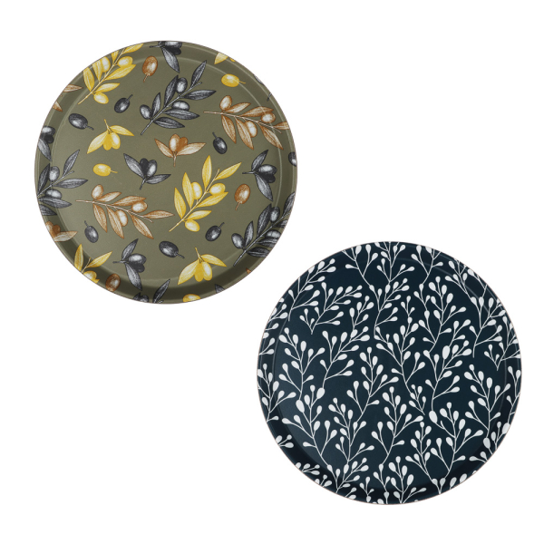 Поднос круглый с антискользящим покрытием,d35,5см, "Тоскана", 2 дизайна