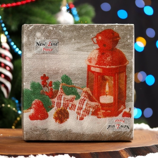 Салфетки бумажные New Line Fresco Новогодний фонарь 20шт