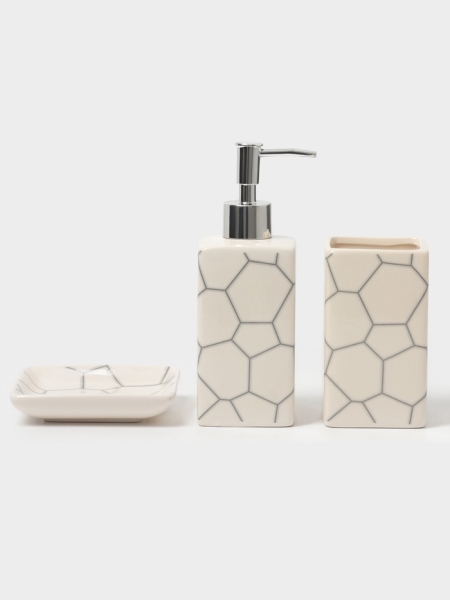 Набор для ванной "Жираф", 3 предмета (мыльница, дозатор для мыла, стакан)   5224947